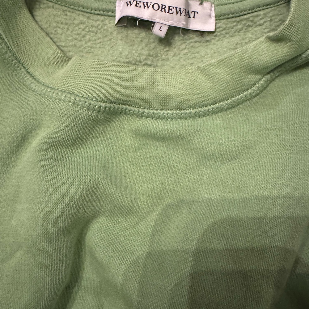 WeWoreWhat Cropped Green Sweatshirt Size Large - Picture 3 of 5